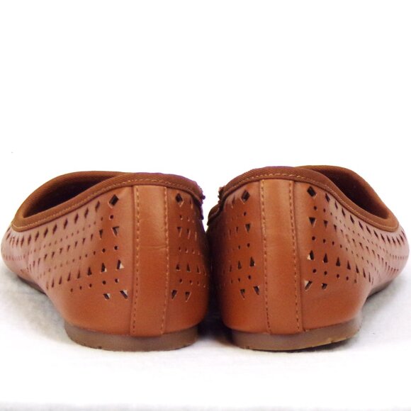 FOREVER 21 size 5.5 light-cognac almond-toe ballet flats all synthetic materials - Picture 8 of 16